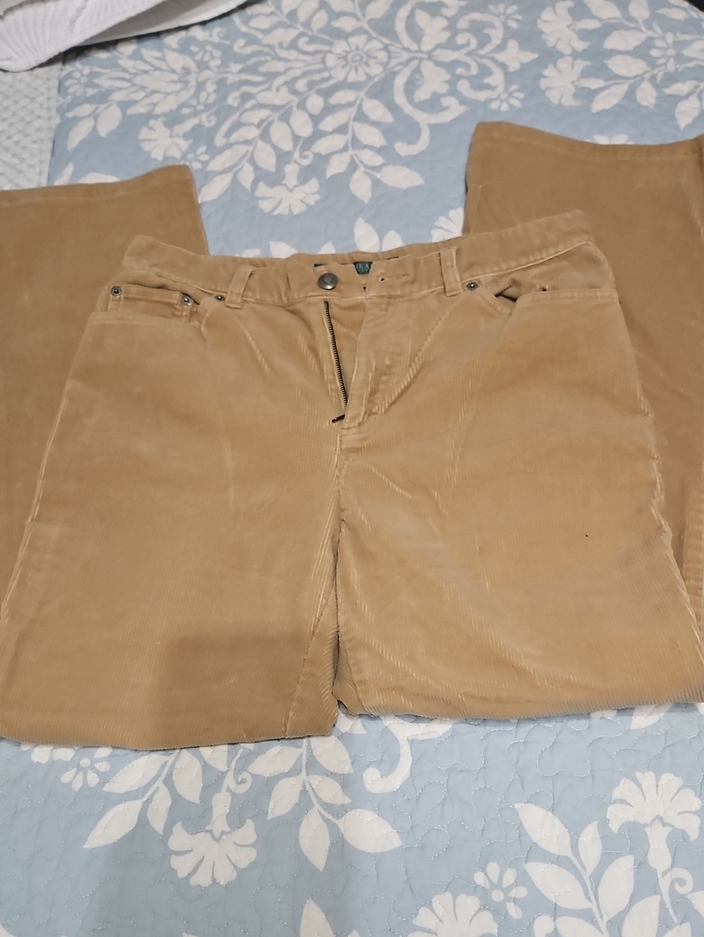 Lauren Ralph Lauren Straight-Leg Corduroy Pants in Tan